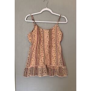 Decree Sz Small Floral Lace Babydoll Boho Y2K Tank Top Fairy Ruffle Cottagecore